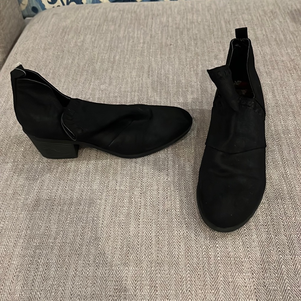 Rock and candy black suede booties. Size 7.5